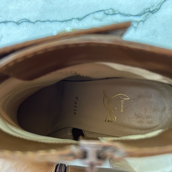 Authentic Rare Christian Louboutin Brown Janis Button Bootie 40 - Picture 12 of 14